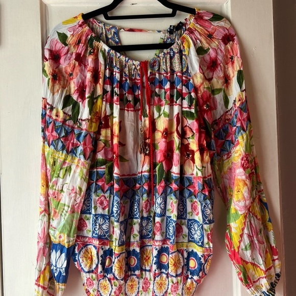 Desigual Carola Floral Peasant Blouse S - Picture 15 of 16
